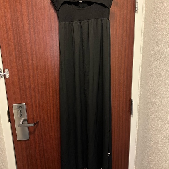 bebe Strapless Dress with Black and Vibrant Geometric Pattern - Picture 2 of 7